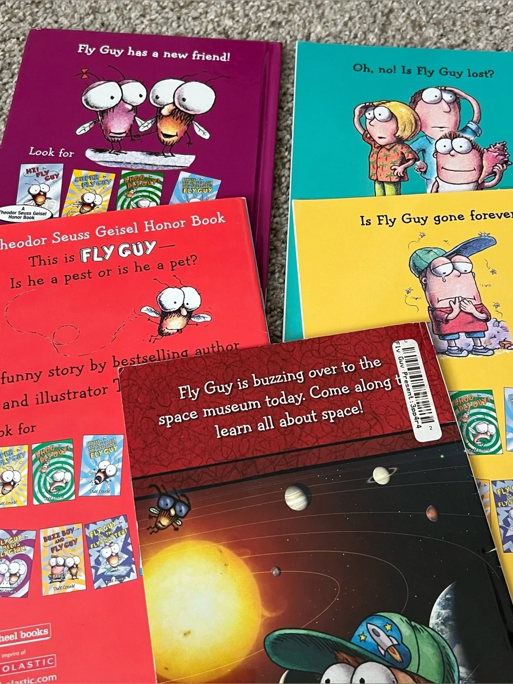 Scholastic Fly Guy Book Set - Blue, Red, Teal, Purple